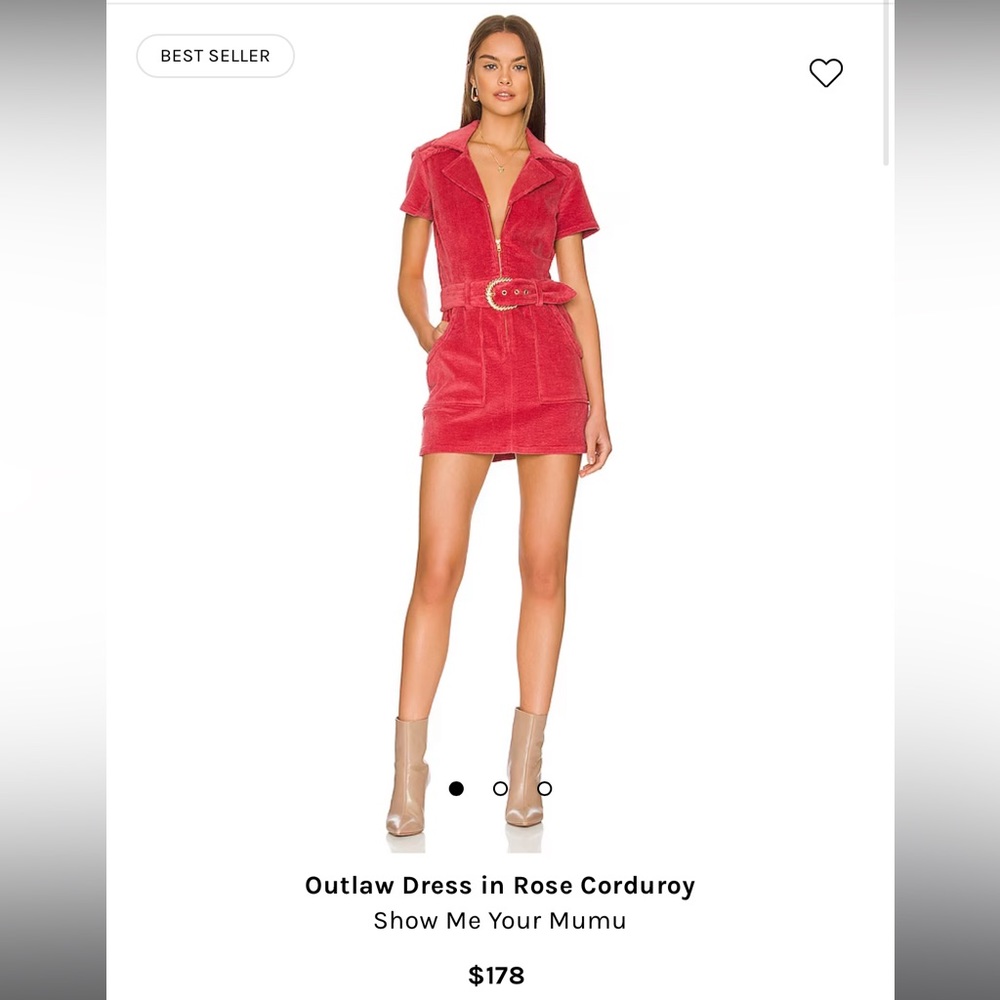 Mumu Outlaw Dress in Rose Corduroy